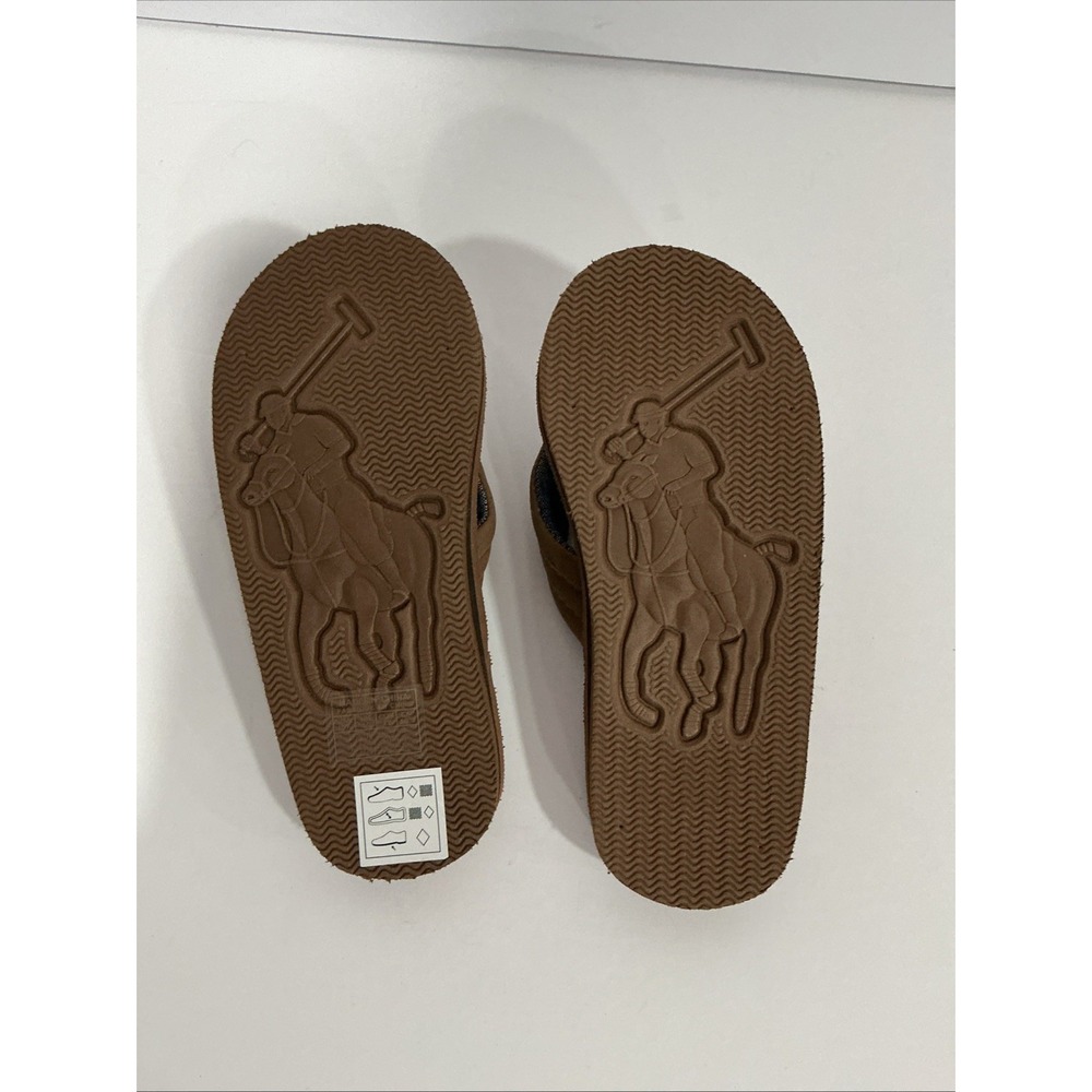 RALPH LAUREN POLO Flip Flops, Slide On Thong Sandals, Brown, Boys 10.5, NWOT - Picture 5 of 6